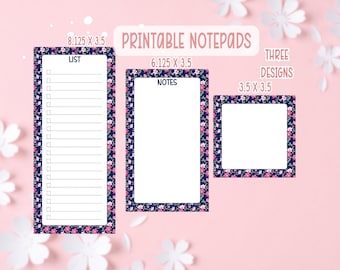 Zestaw notatników do druku z motywem kwiatowym | Zestaw notatników do druku