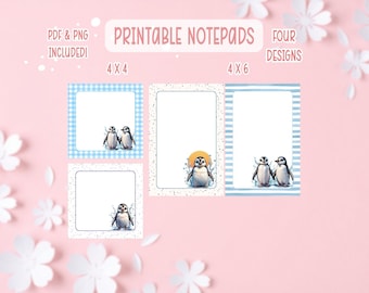 Penguin Notepad Printable Bundle | Penguin Notepads | Cute Penguin Printable Notepad | Printable Notepad