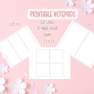 Bloc de notas imprimible con líneas de corte para Canva / Plantillas de blocs de notas para Canva / Bloc de notas imprimible / Archivos digitales