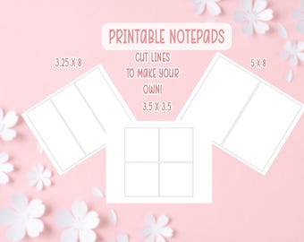 Canva Cut Lines Notepad Printable | Canva Template Notepads | Printable Notepad | Digital Files