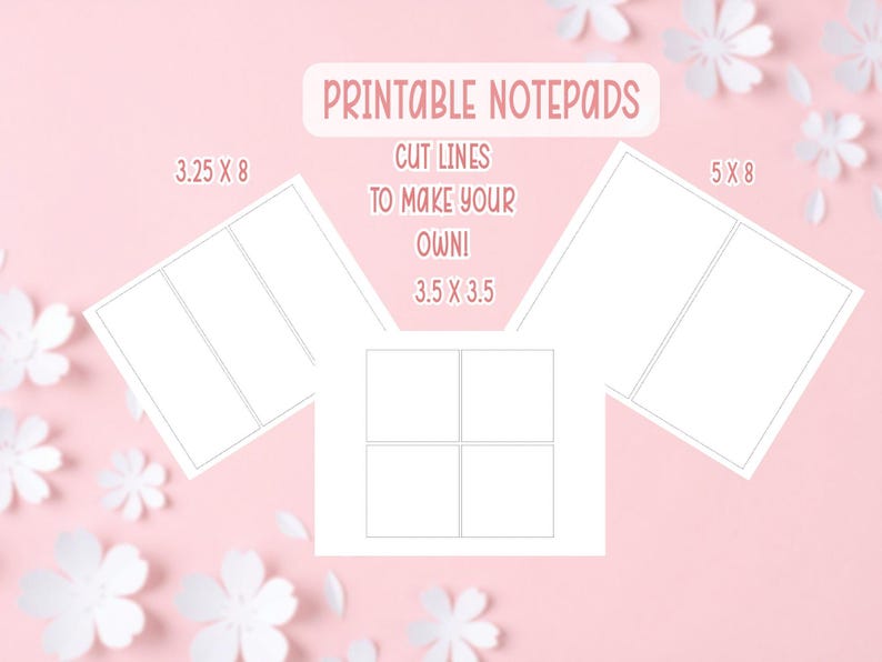 Canva Cut Lines Notepad Printable | Canva Template Notepads | Printable ...