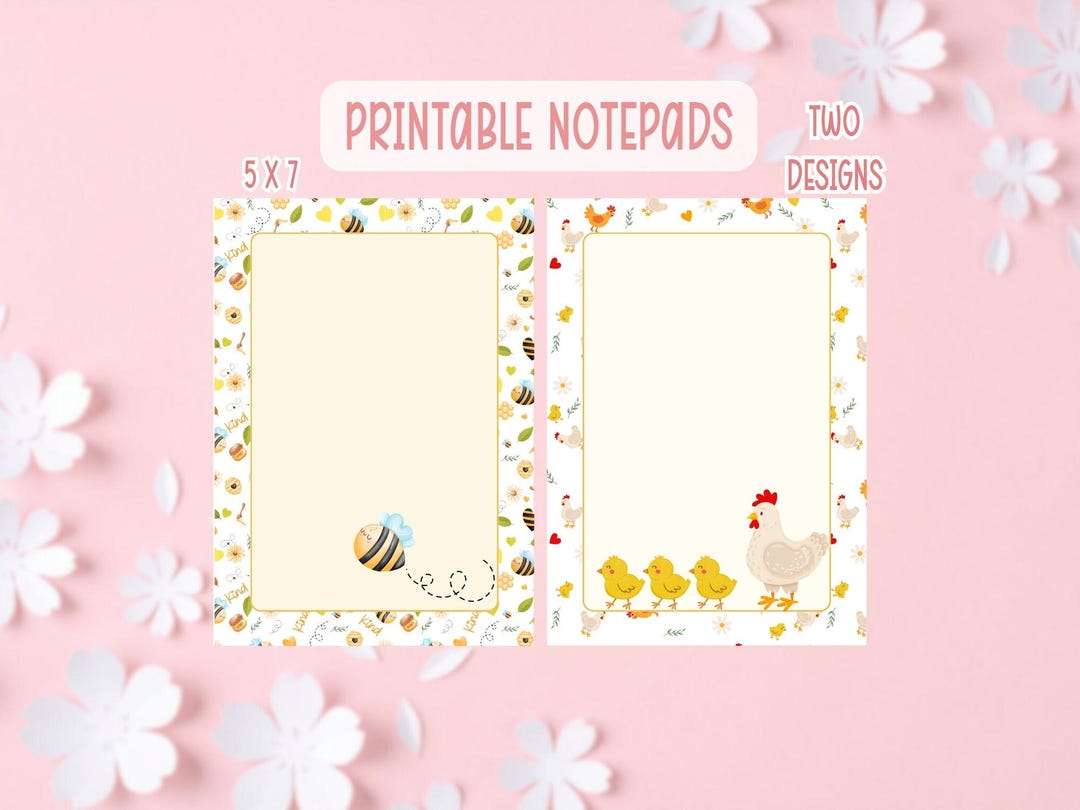 Chicken Notepad Bundle Printable | Bee Printable Stationery | Chicken ...