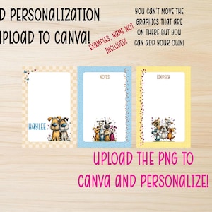 Quirky Dog Notepad Printable Bundle | Furry Friends Notepad Printable | Digital Notepad Bundle image 3