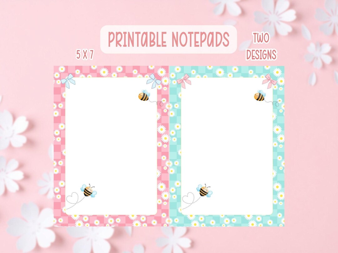 Bee Printable Notepad | Cute Bee Notepad | Printable Notepads - Etsy ...