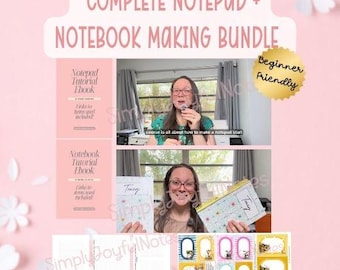 Notebook + Notepad Course Bundle | Learn to Create Handmade Notebooks & Notepads | Spiral Bound Notebook Tutorial | Learn to Make Notepads