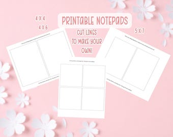Canva Cut Lines Notepad Printable | Canva Template Notepads | Printable Notepad | Digital Files
