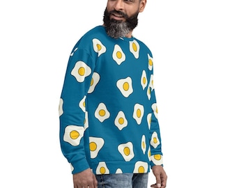 Egg Unisex Sweatshirt - Sunny Side Up Egg Sweater - Breakfast Shirt for Chef - Fried Egg Wearable Gift for Cooks