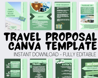Travel Proposal Canva Template - Travel Agent Business Digital Download - Vacation Quote Plans - Beach Resort Travel Agent Form