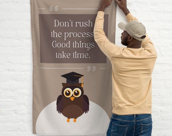 School Wall Flag - High School Graduation Decor - Positive Classroom Art - College Diploma - Teacher Gift - School Counselor Office Flag