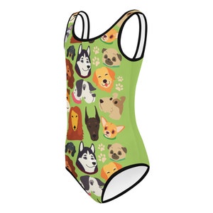 Puppy Dog Girls Swimsuit One Piece Animal Swimwear for Toddler Girl Puppy Birthday Party Unique Kids Swimming Suit image 4