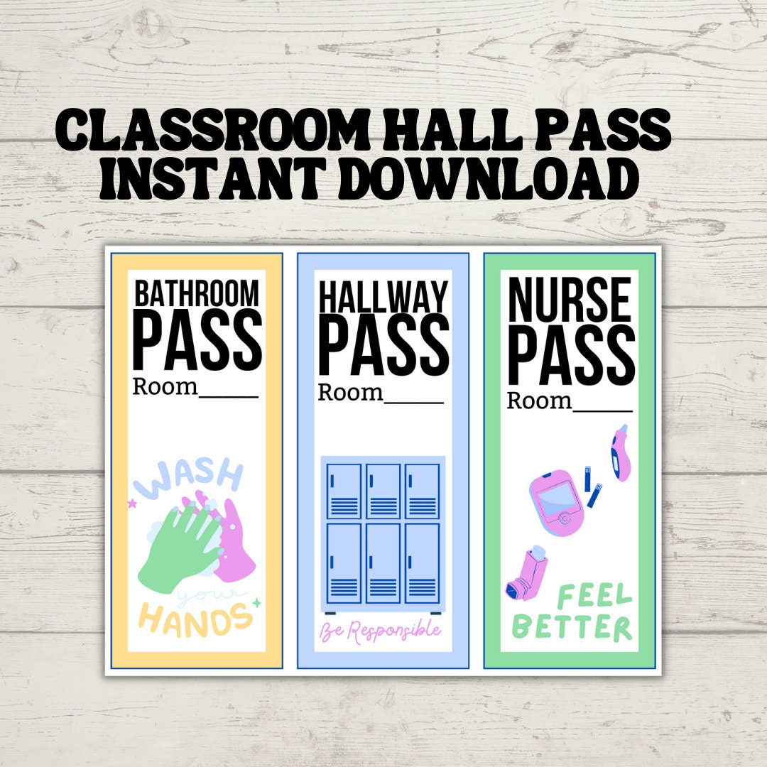 Printable Elementary Hall Passes