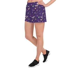 Women&#39;s Wizard Athletic Waterproof Shorts - Magic Wand Running Shorts with Pockets - Swim Cover Up Shorts - Wizarding World Outfit