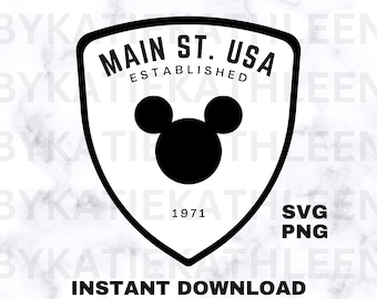 Main St Usa SVG Cut File - Instant Download Magic Kingdom PNG SVG - Ears on Main Street Shirt - Wdw Land Family Matching Vaca Shirt