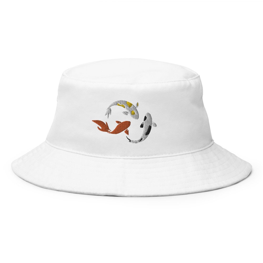 Koi Fish Embroidered Bucket Hat 
