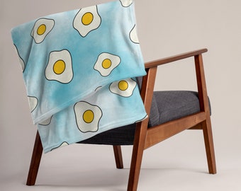 Egg Throw Blanket - Sunny Side Up Egg Couch Blanket - Gift for Chef's - Cooking Themed Decorations - Egg Kitchen Room Decorations