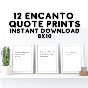 Encanto Quote Prints - 12 Movie Quotes Download - Mirabel Decorations - Movie Wall Art - Movie Quotes from Mirabel, Abuela, Bruno & More