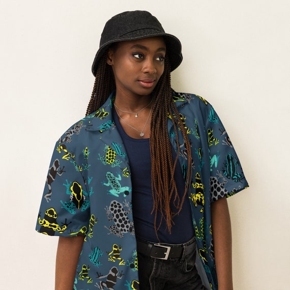 Frog Hawaiian Style Shirt - Poison Dart Frog Reptile Dress