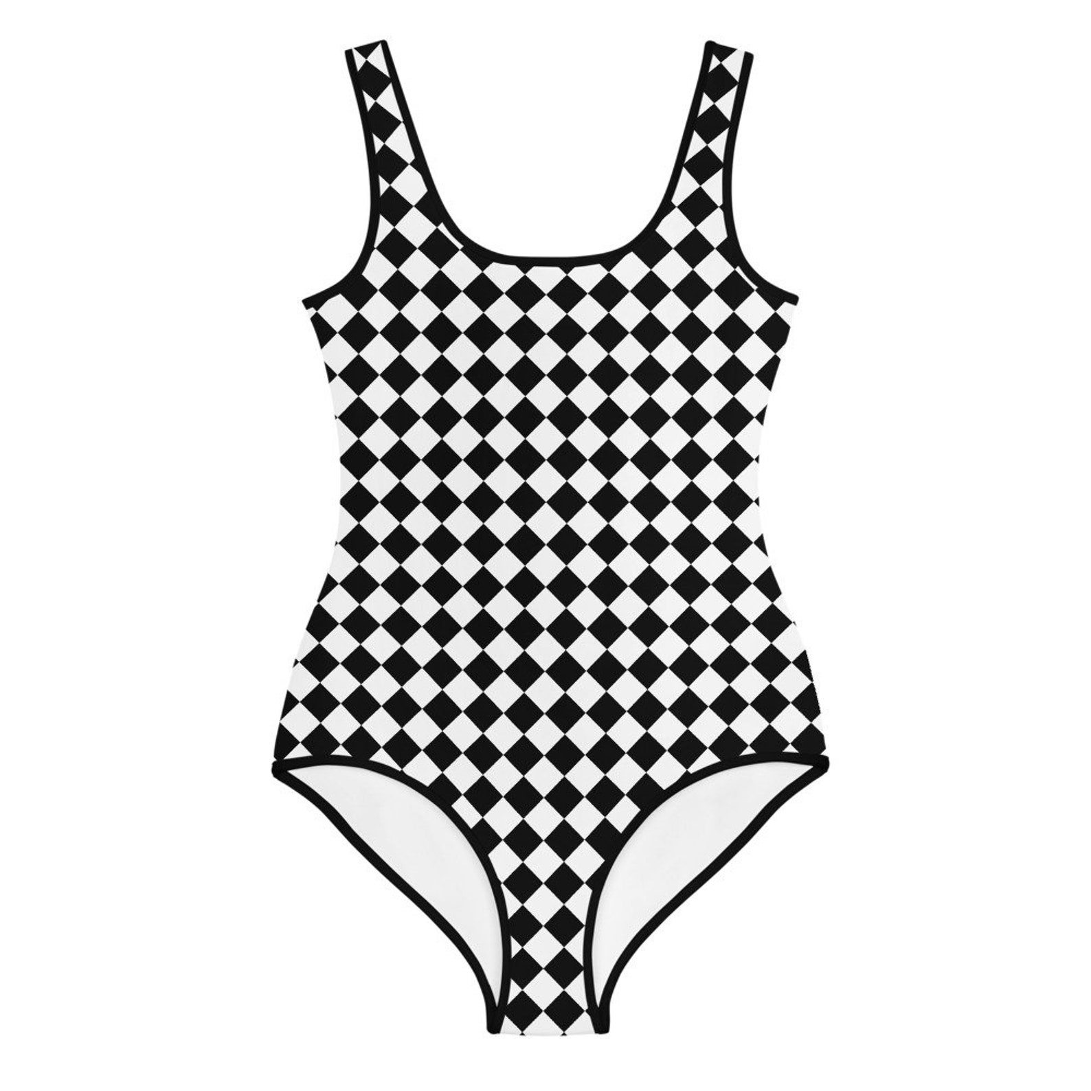 Checker Print Teen Swimsuit Modest One Piece Tween Bathing | Etsy