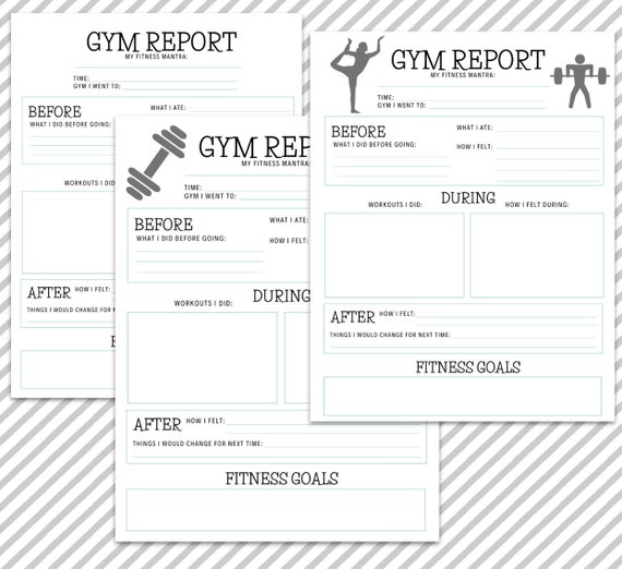 Fitness Tracker Gym Journal Pages Daily Gym Report Fitness Diary Self Care Journal Personal Training Healthy Habits Tracker