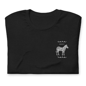 Care About Rare Embroidered Zebra Shirt - Unisex Rare Disease Awareness Shirt - Zebra Warrior - Spoonie Gift - Rare Disease Day T-Shirt