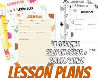 Set of 3 Teacher Lesson Planner Objective Planner Preschool Kindergarten Lesson Plans Assessment Plans Classroom Planner