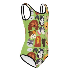 Puppy Dog Girls Swimsuit One Piece Animal Swimwear for Toddler Girl Puppy Birthday Party Unique Kids Swimming Suit image 5