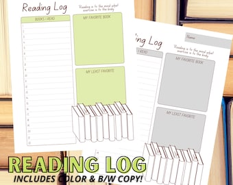 Reading Log Book Tracker for Students & Adults - Classroom Resources Reading Printable - Book Log for Summer Reading Goals for Homeschool