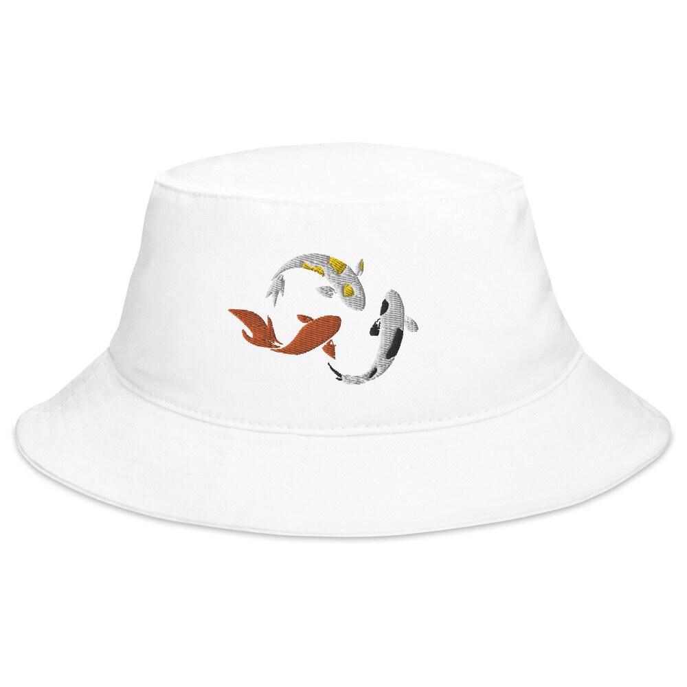 Koi Fish Embroidered Bucket Hat 