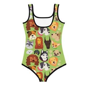 Puppy Dog Girls Swimsuit One Piece Animal Swimwear for Toddler Girl Puppy Birthday Party Unique Kids Swimming Suit image 2