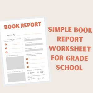 Book Report Sheet - Book Report Template - Simple Reading Report for Grade School Students - Book Tracker - Printable for LA Teachers