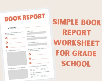 Book Report Sheet - Book Report Template - Simple Reading Report for Grade School Students - Book Tracker - Printable for LA Teachers