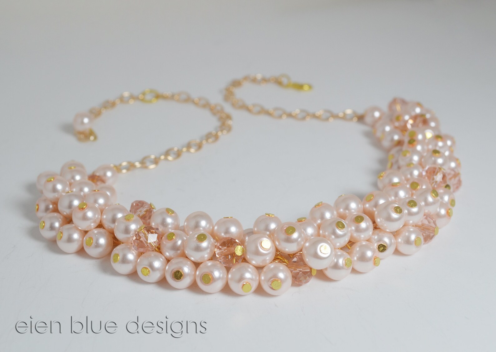 Blush Pearl Necklace Pink Pearl Necklace Pink Pearl Etsy