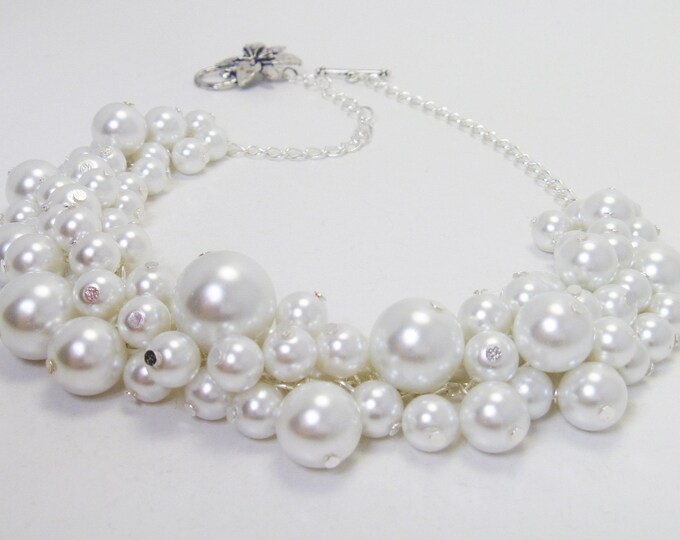 Elegant White Pearl Layered Necklace