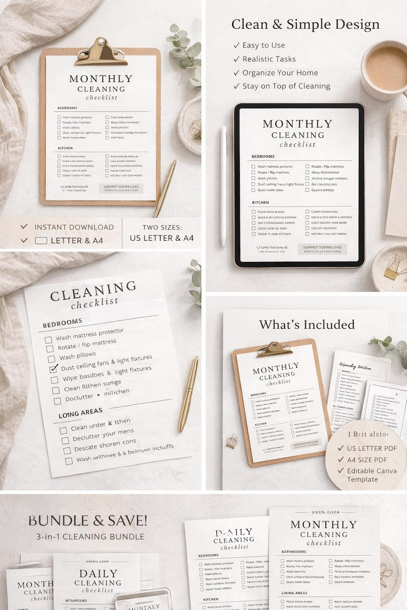 Deep Cleaning Checklist- Everything You Need to Tidy From a Week to a ...