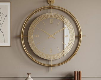 Bronze Mirror Wall Clock LED Backlit Metal Wall Clock Luxury Modern Decorative Wall Clock Large Living Room Scandinavian Home Decor