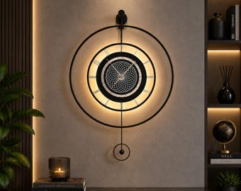 Grote zwarte metalen wandklok moderne minimalistische ronde wandklok stille kwarts decoratieve wandklok woonkamer Scandinavisch decor