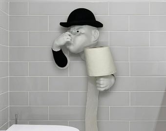 Funny Butler Toilet Paper Holder, Nose Holding Toilet Roll Holder, Quirky 3D Printed Bathroom Decor, Novelty Housewarming Gag Gift
