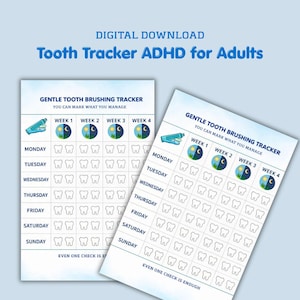 ADHD Habit Tracker: Dental Care & Oral Hygiene Routine | Printable PDF | Digital Download