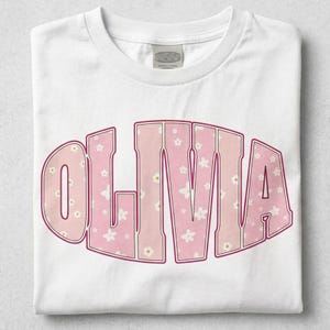Custom Varsity Canva Frame Template | Personalized Name Arched Text | Drag & Drop Fill Pattern | College Font POD Design image 3