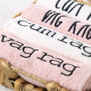 Bachelorette Naughty Gift, Cum Rag Washcloth, Vag Rag Washcloth, After Sex Towel, Gag Gifts for Bride, Couple Funny Gift image 1