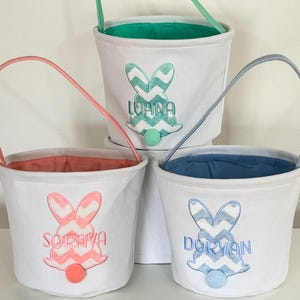 Personalized Easter Basket, Custom Name Embroidery