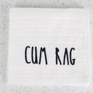 Bachelorette Naughty Gift, Cum Rag Washcloth, Vag Rag Washcloth, After Sex Towel, Gag Gifts for Bride, Couple Funny Gift CUM RAG •  WHITE