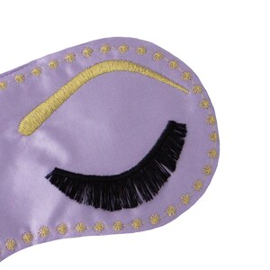 Breakfast at Tiffany's Sleep Mask: Handmade Satin Eye Mask with Eyelashes ORCHID SATIN