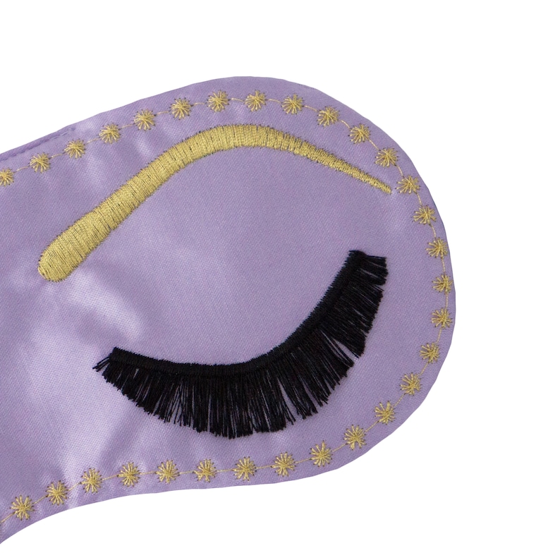 Breakfast at Tiffany's Sleep Mask: Handmade Satin Eye Mask with Eyelashes ORCHID SATIN