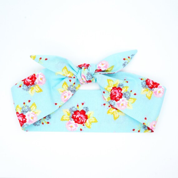 Top knot headscarf • Pinup head wrap • Bow headband • Retro headband • Rockabilly headband • Photo prop headband • Top knot wrap • NOSTALGIA Il_570xn