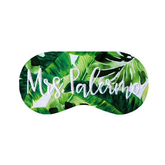 Tropical Bride to Be Gift, Personalized Sleep Mask, Future Mrs Engagement Gift, Bride Honeymoon Gift, Palm Leaves Party Favor Il_570xn