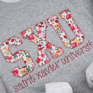 Custom Varsity Floral Letters Sweatshirt - Personalized Embroidered Sweatshirt