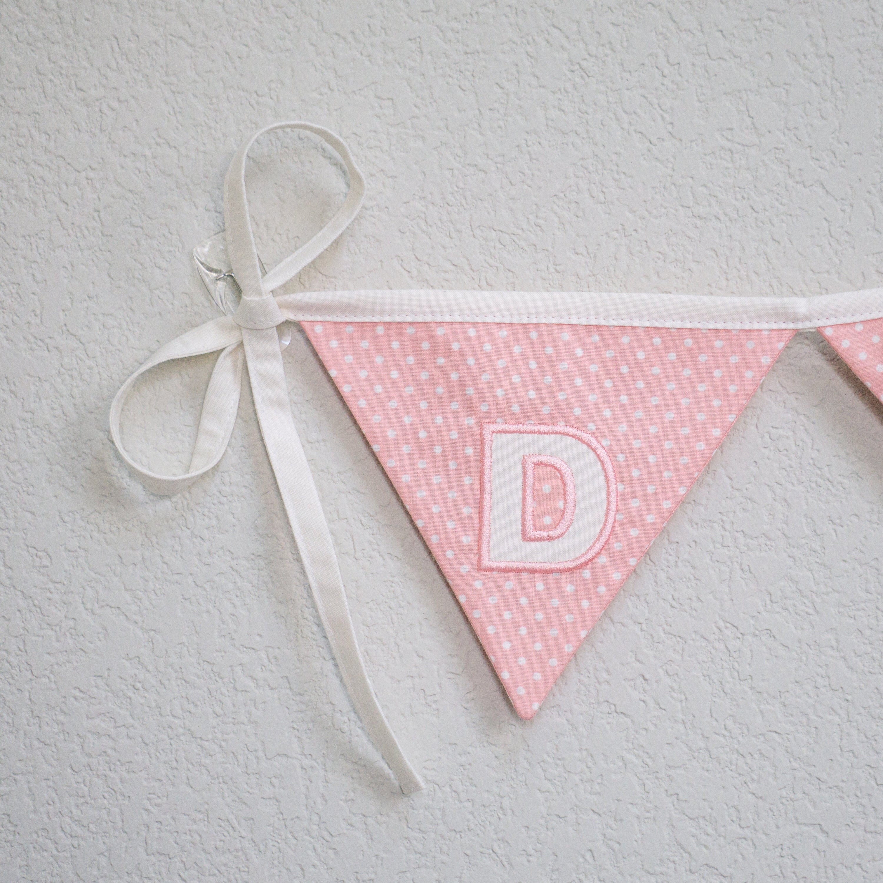 Pink Party Bunting Baby Shower Bride Mix of Floral Dots Vintage Prints 20 Flags