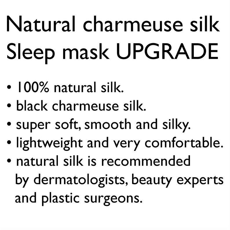 Natural charmeuse silk Sleep mask UPGRADE