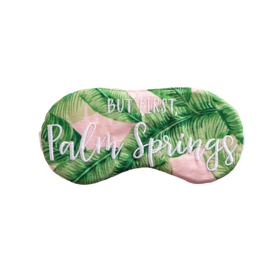 Personalized Tropical Sleep Mask, Future Mrs Engagement Gift, Bridesmaid Proposal Eye Mask, Slumber Party Favor, PALM LEAVES Il_570xn